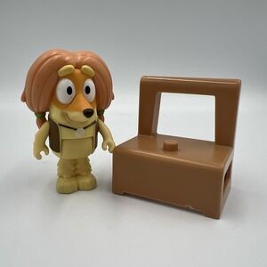 Indy Bluey Action Figure Toy Cartoon Dog Hippie Afghan Hound With Seat Accessory